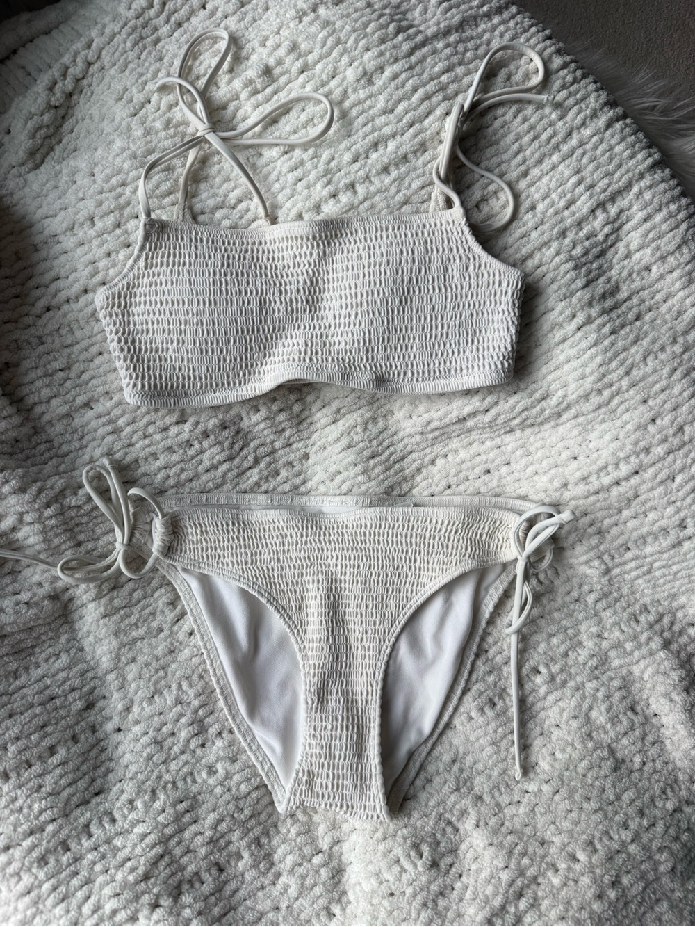 Smocked White Bikini Set - Abercrombie Women